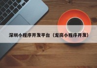 深圳小程序开发平台（龙岗小程序开发）