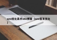 seo优化高手seo博客（seo首页优化）