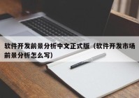 软件开发前景分析中文正式版（软件开发市场前景分析怎么写）